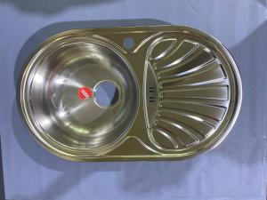 №3, Мойка врезная нержавейка Ukinox овальная Фаворит 747х447 800 Металл, полировка, Уценка