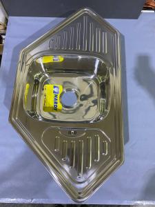 №28, Мойка врезная нержавейка HARDY 9550A 500х950 900х900 Металл, глянец полировка, Уценка