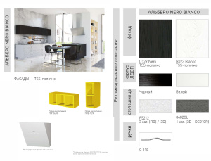 Кухонный гарнитур на заказ АЛЬБЕРО NERO BLANCO