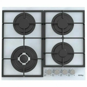 №24, Варочная панель Korting HGG 6734 CTW 600 Стекло, Бежевый, Новый