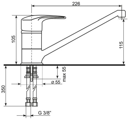 №12, Смеситель Ecostone ES-03  , цвет - 302, песочный, Новый