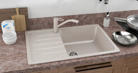 №5, Смеситель Ecostone ES-05  , цвет - 331, белый, Новый
