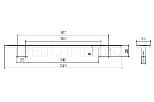 №39, Ручка мебельная noNAME Ручка-скоба 160.192 мм Citterio Giulio Италия, Ручка-кнопка 32 мм, в наличии -  19 шт 192 Металл, , Новый
