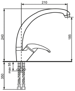 №13, Смеситель Ecostone ES-02  , цвет - 302, песочный, Новый