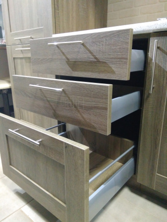 Кухонный гарнитур на заказ Шервуд (Дуб сонома темный) Е