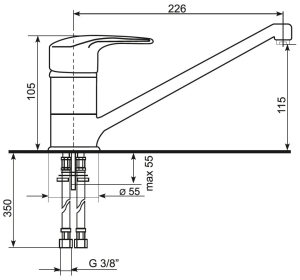 №11, Смеситель Ecostone ES-03  , цвет - 331, белый, Новый