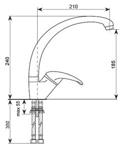 №7, Смеситель Ecostone ES-02  , цвет - 328, бежевый, Уценка