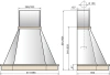№32, Вытяжка ELIKOR КАМИН ГРАНЬ 90П-650-ПЗЛ 900 Металл, Бежевый дуб неокрашенный, Новый