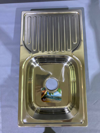 №19, Мойка врезная нержавейка LAGUNA D7642P 760х420 800 Металл, глянец полировка, Уценка