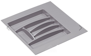 №21, Лоток для СП Ёмкость в базу для столовых приборов 553х498 Пластик, серый матовый, Новый