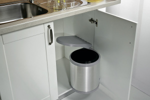 №4,  Elltipi Ведро для мусора 12 литров, серый/ алюминий  Пластик, Серый, Новый