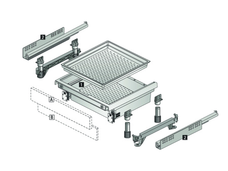 №26, Hettich: 46814: InnoTech выдвижной короб XXL для установки под духовку, 100 мм!
