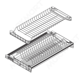 №50 Сушка 2-уровневая в базу 600/16 с рамой, отделка орион серый 701/60ZARP.551.F16