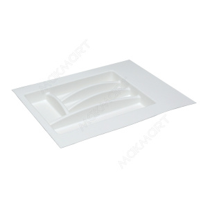№26, Лоток для СП Ёмкость в базу 400-450 для столовых приборов, закругления 402х498 Пластик, белый глянец, Новый