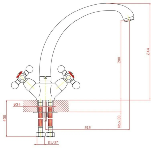 №28, Смеситель Zollen BREMEN BR71420622  , Bronze бронза, Новый