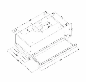 №38, Вытяжка Evelux Tel 600 W 600 Металл, Белый, Новый