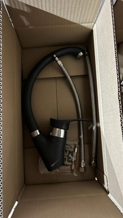 №35, Смеситель Polygran Высокий  , Черный, Выставочный образец