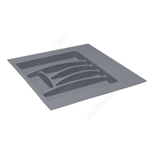 №23, Лоток для СП Ёмкость в базу 500-550 для столовых приборов 503х498 Пластик, серый глянец, Новый