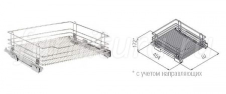№5, CCTGMSG290C VIBO Одноярусная емк-ть полного выдвижения в шкаф 900мм без направляющих!