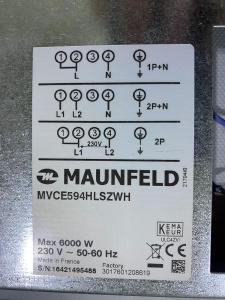 №21  Варочная панель Электрическая MAUNFELD MVCE 59.4HL.SZ-WH