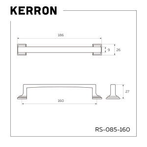 №33, Ручка мебельная noNAME Ручка-скоба, 160 мм, оксидированная бронза (RS-085-160 OAB), в наличии -  2 шт 160 Металл, , Новый