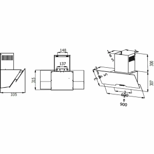 №48, Вытяжка Evelux Rikka 60 BG 600 Металл, Черный, Новый