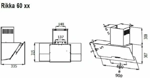 №48, Вытяжка Evelux Rikka 60 BG 600 Металл, Черный, Новый